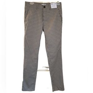 Topman Super Skinny Pants Houndstooth Plaid Flat Front Men Sz W28 L30